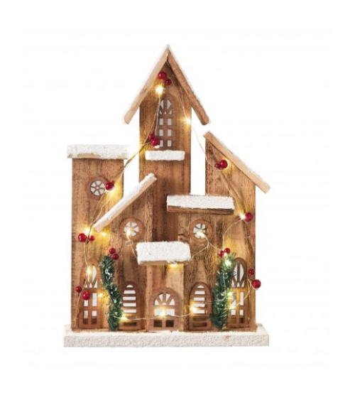 villaggio innevato con led