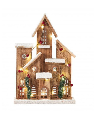 villaggio innevato con led