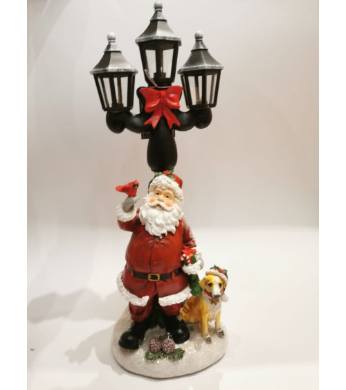 babbo natale con lampione