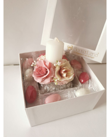 CANDELA CON ROSELLINE ROSA