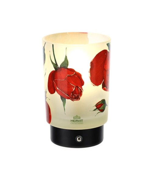 LAMPADA IN VETRO CON ROSE
