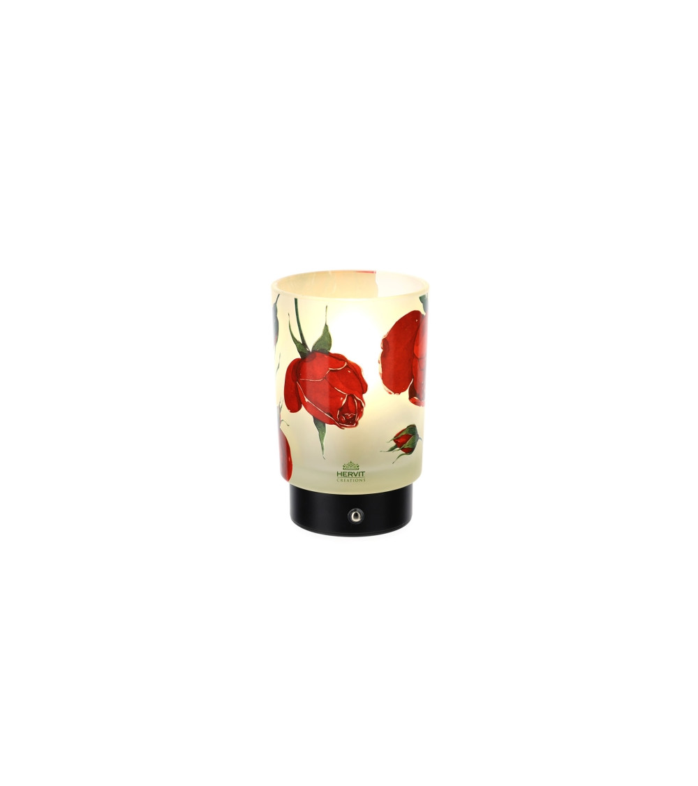 LAMPADA IN VETRO CON ROSE