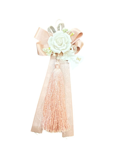 NAPPA ROSA CON FIORE CERAMICA
