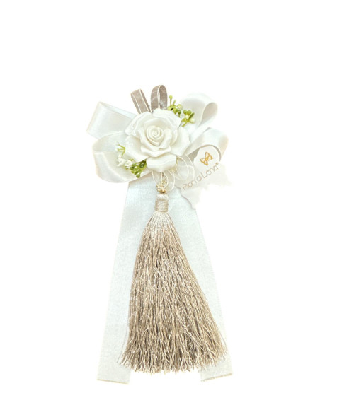 NAPPA GRIGIA CON FIORE CERAMICA