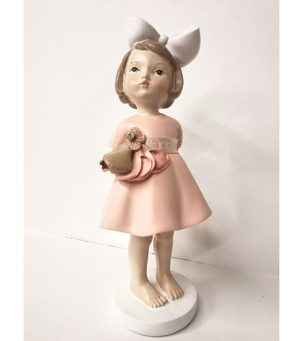 Bimba in resina rosa