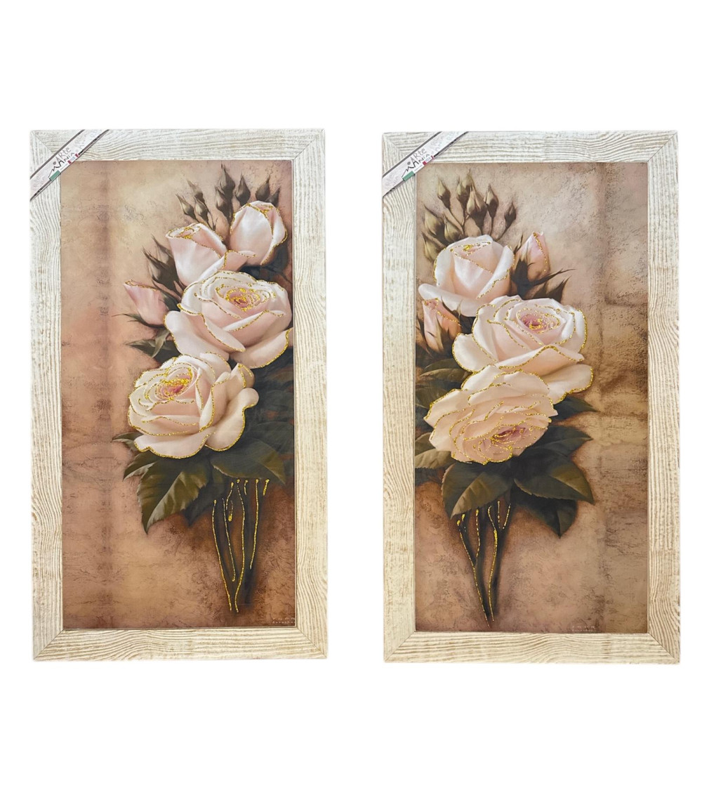 COPPIA DI QUADRI CON ROSE