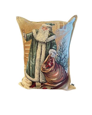 CUSCINO CON BABBO NATALE ABITO VERDE