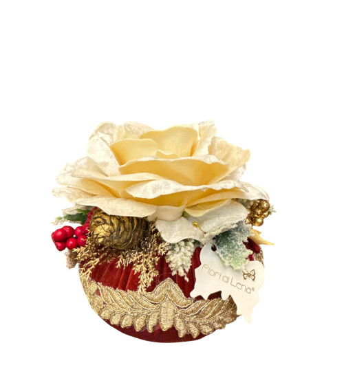 POUF UNA ROSA ROSSO TIZIANO