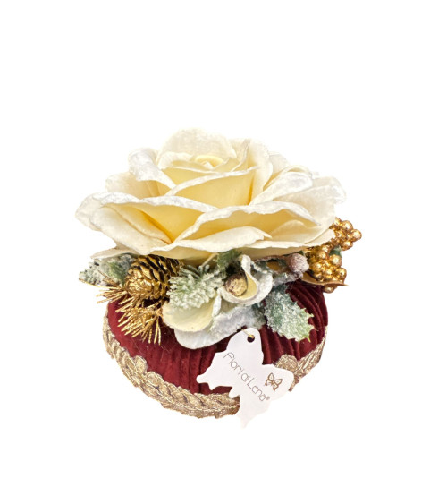 POUF UNA ROSA AMARANTO