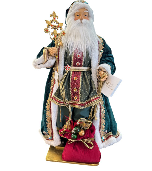 BABBO NATALE IN TESSUTO FIORI DI LENA