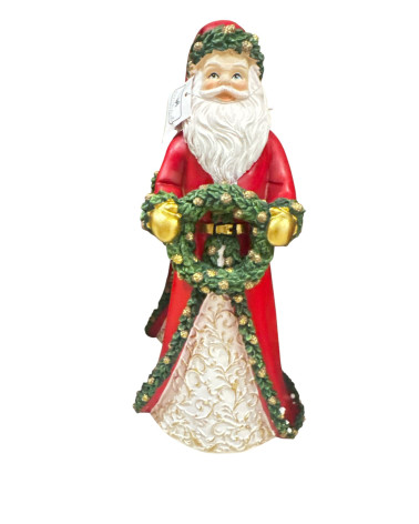 BABBO PICCOLO CON GHIRLANDA FIORI DI LENA