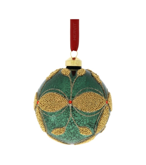 SFERA IN VETRO FLEUR 10CM VERDE