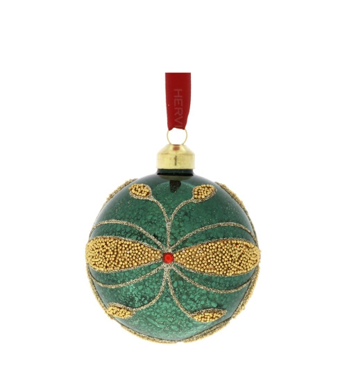 SFERA VETRO FLEUR 8 CM VERDE