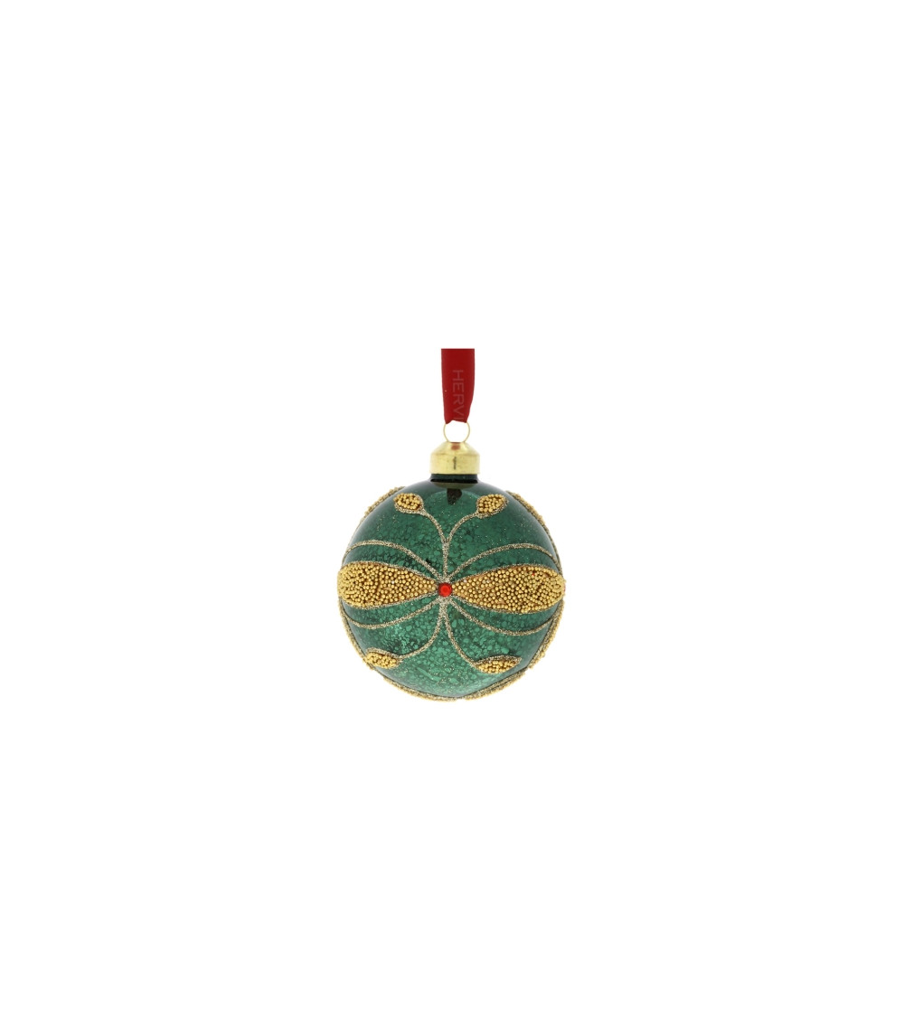 SFERA VETRO FLEUR 8 CM VERDE