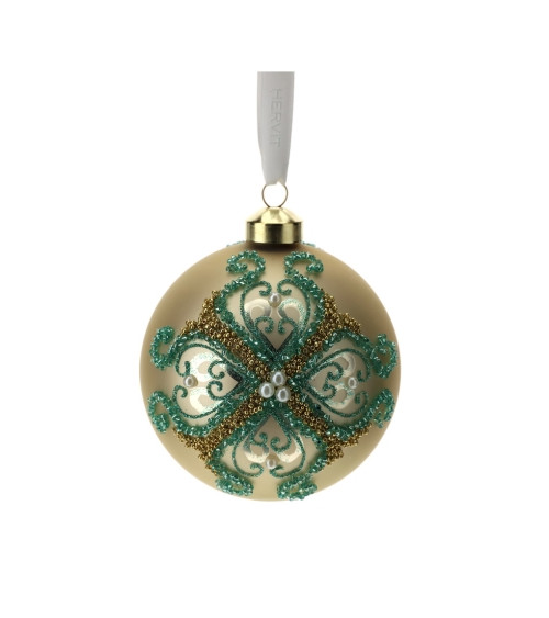 SFERA IN VETRO DECORO CROCE 10 CM