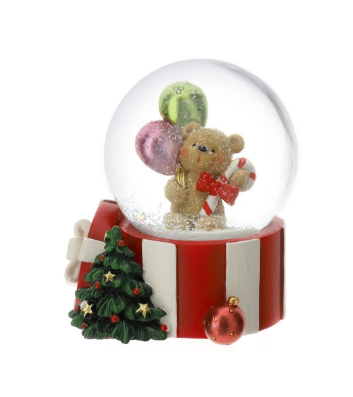 PALLA ACQUA NEVE CON ORSETTO E PALLONCINI