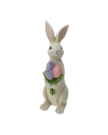 CONIGLIO BIANCO CON TULIPANI