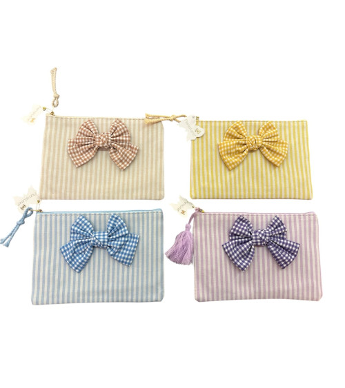 POCHETTE RIGATA  CON FIOCCO