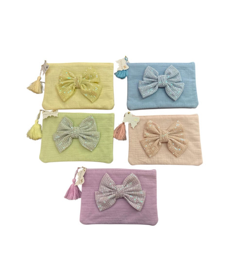 POCHETTE CON FIOCCO PAILETTES