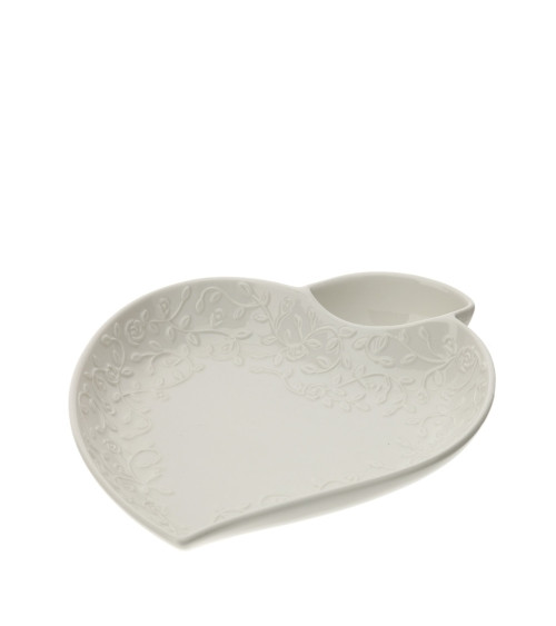 PIATTO CUORE CON FOGLIOLINA