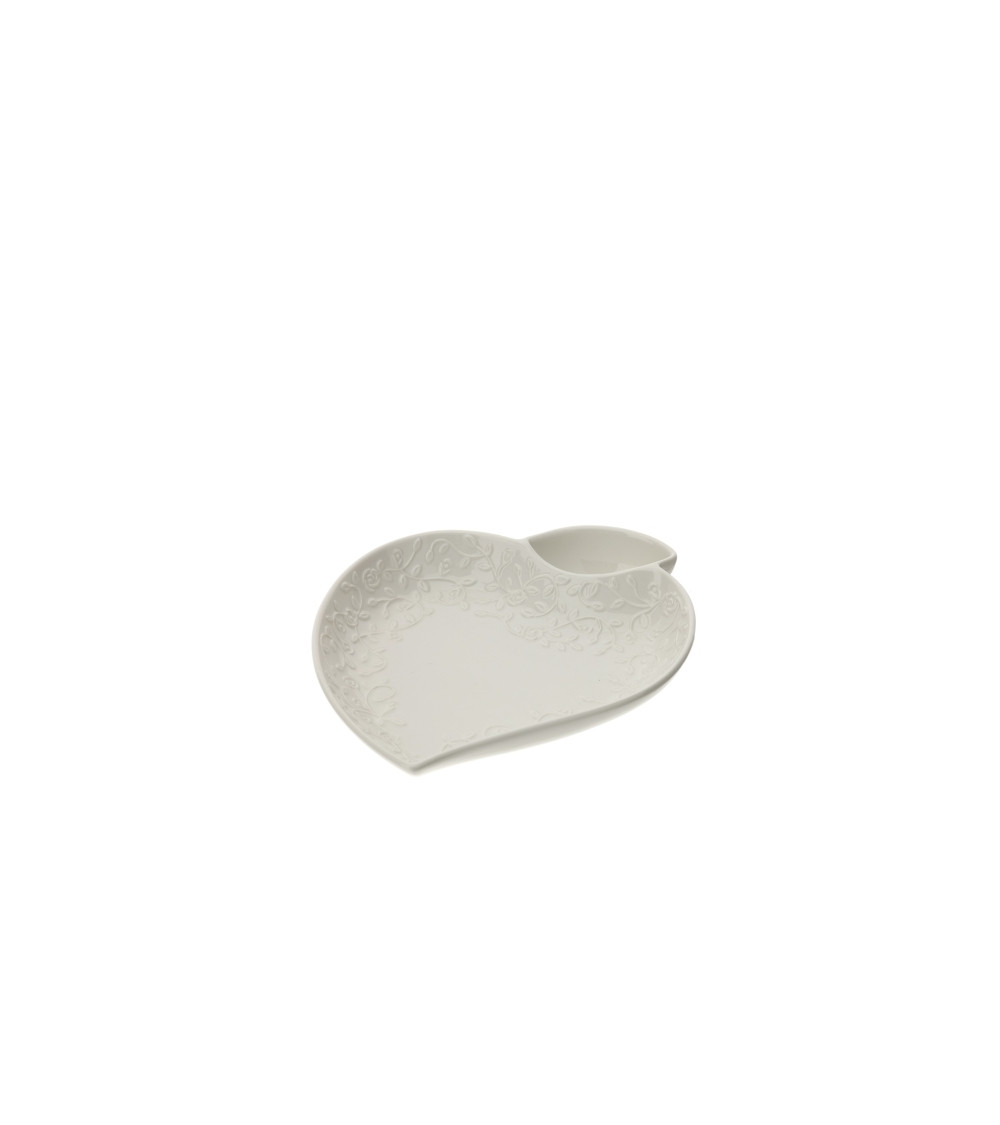 PIATTO CUORE CON FOGLIOLINA