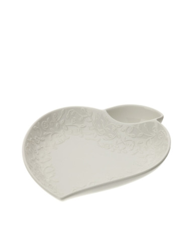 PIATTO CUORE CON FOGLIOLINA