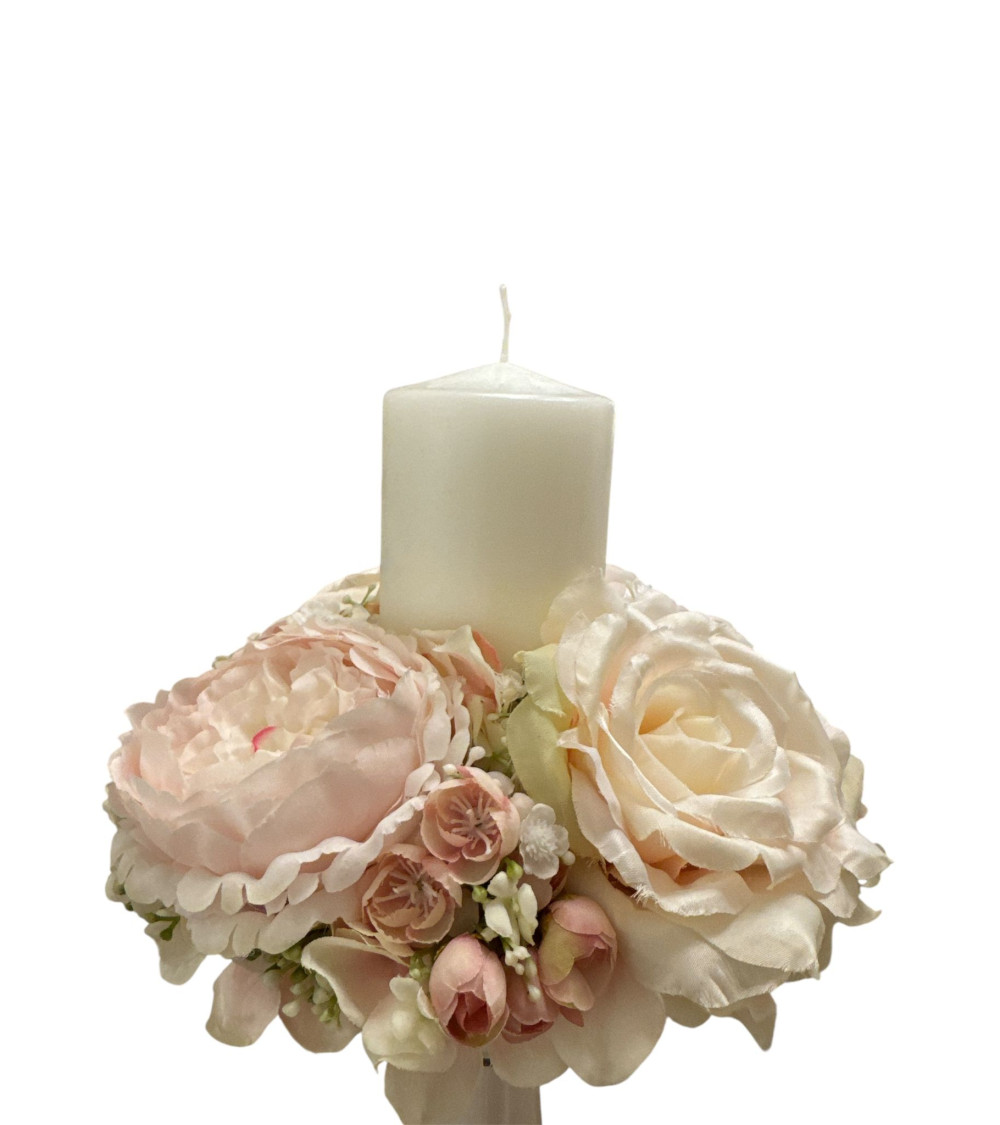 GIROCANDELA CON CANDELA PEONIA E ROSE
