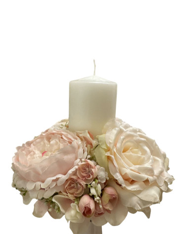 GIROCANDELA CON CANDELA PEONIA E ROSE