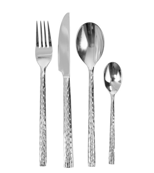 SET POSATE DA 4 PERSONE MARTELLATE