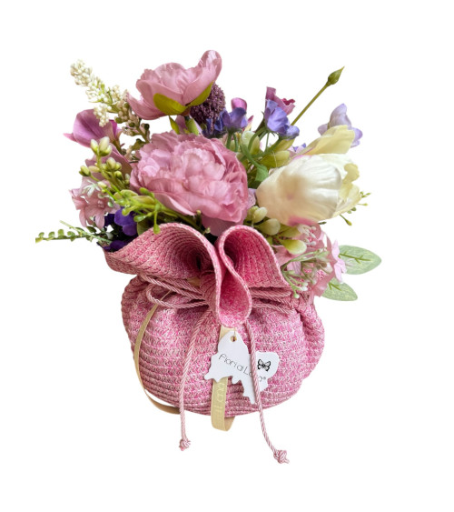 VASETTO IN PAGLIA ROSA