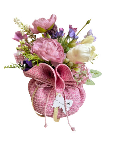 VASETTO IN PAGLIA ROSA