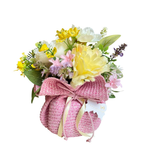 VASETTO IN PAGLIA ROSA