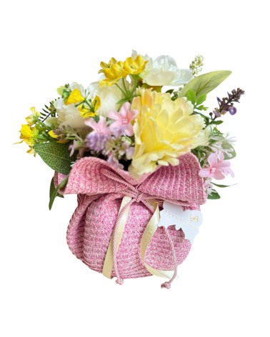 VASETTO IN PAGLIA ROSA