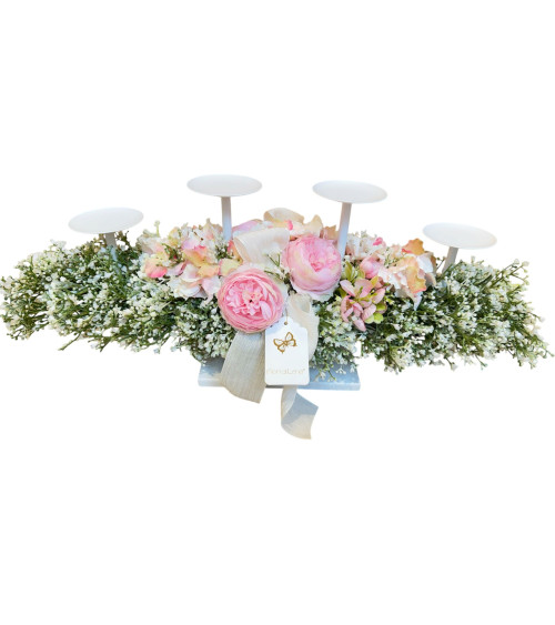 CANDELIERE CON DECORO FLOREALE