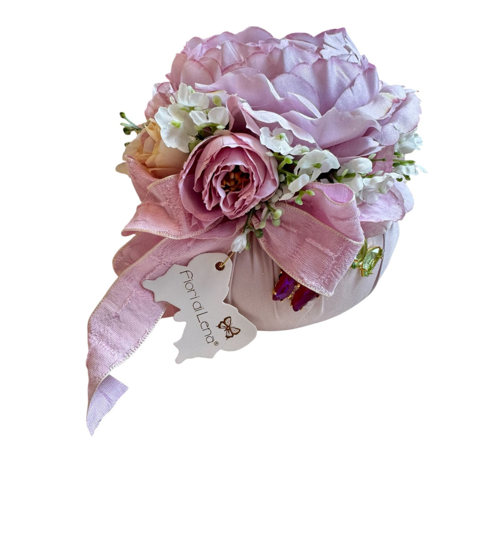 POUF CON PEONIA GLICINE