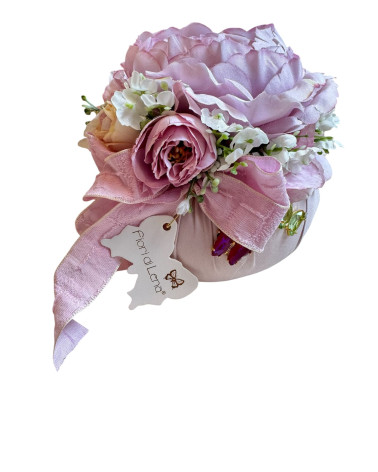 POUF CON PEONIA GLICINE