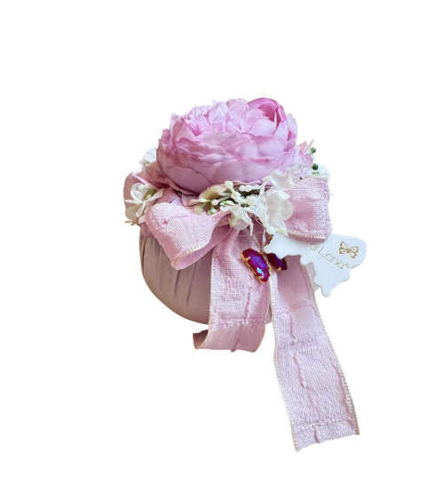 POUF CON UNA PEONIA GLICINE