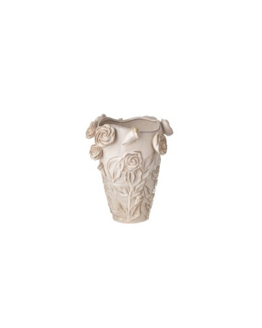 VASO CON ROSE AVORIO