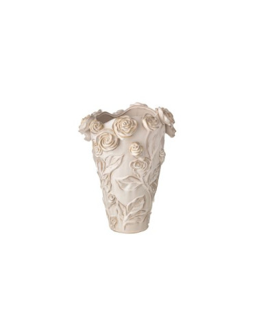 VASO CON ROSE AVORIO