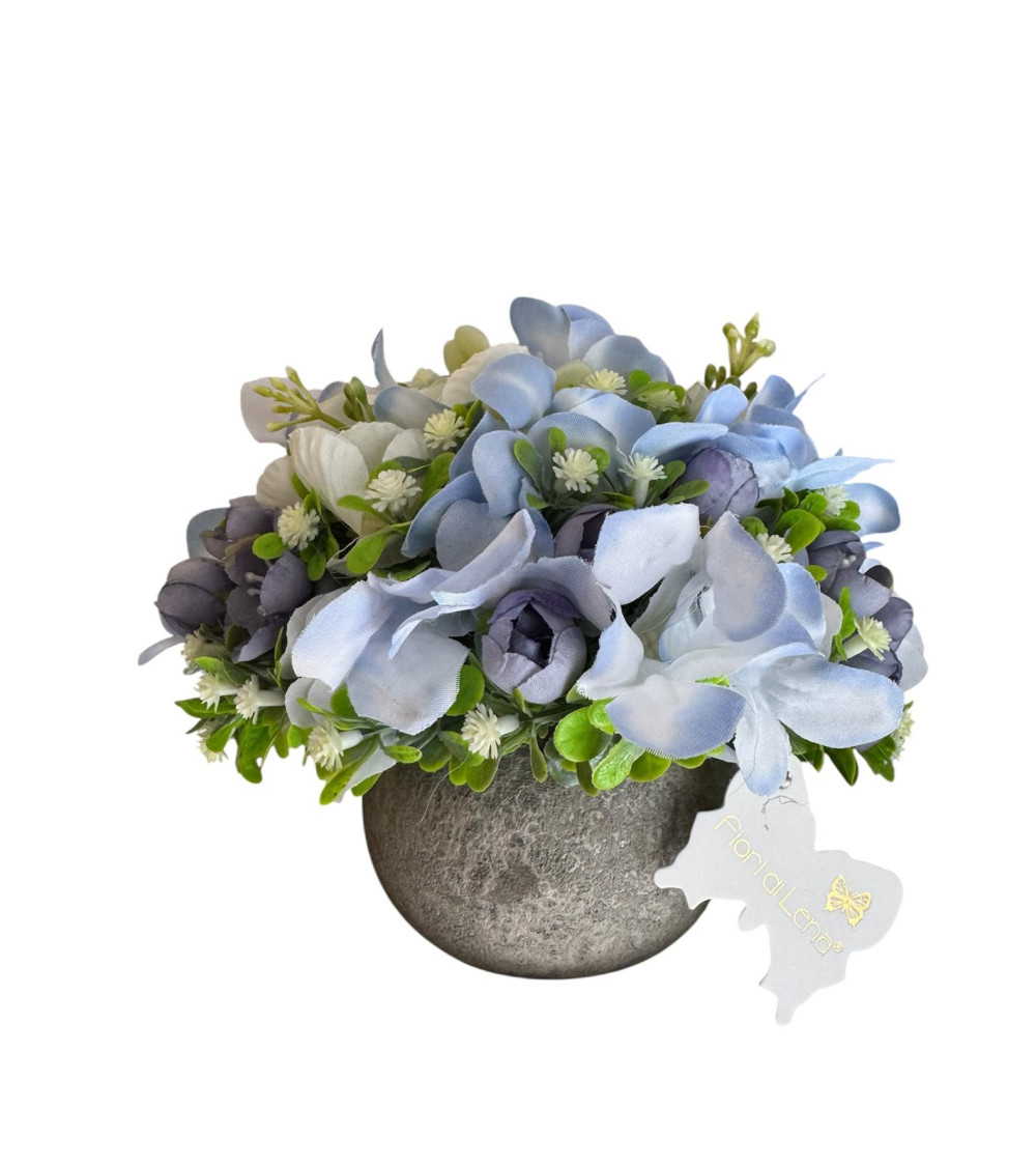 VASETTO CON DECORO FLOREALE POLVERE