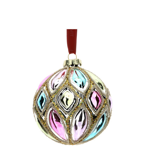 SFERA IN VETRO MULTICOLOR HERVIT 8CM