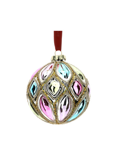 SFERA IN VETRO MULTICOLOR HERVIT 8CM