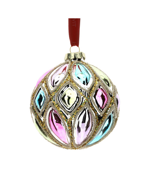 SFERA IN VETRO MULTICOLOR HERVIT 10CM