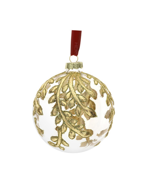 SFERA VETRO CON FOGLIE ORO HERVIT 8 CM