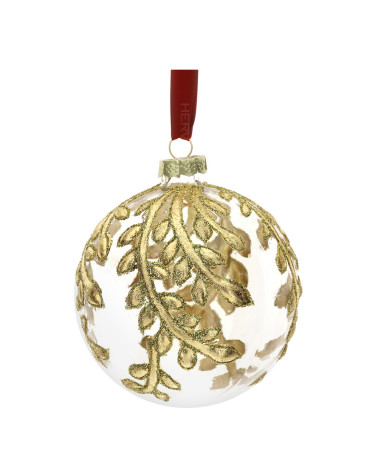 SFERA VETRO CON FOGLIE ORO HERVIT 10CM