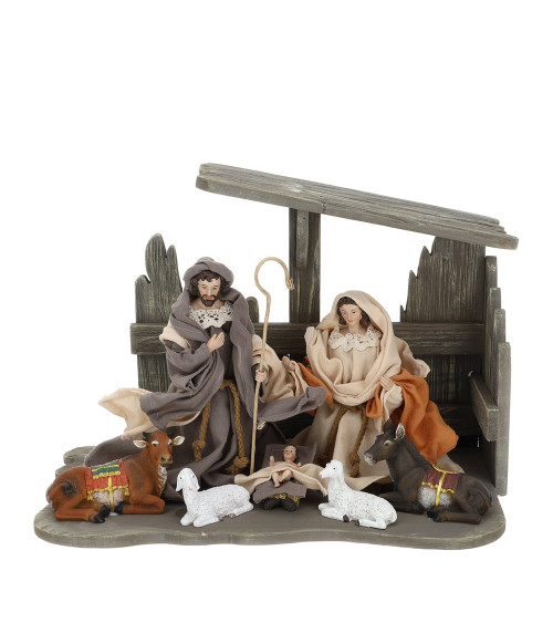 PRESEPE CON CAPANNA HERVIT