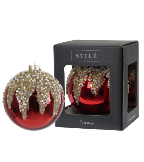 PALLA IN VETRO CON STRASS