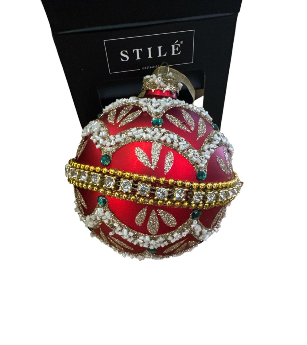 SFERA IN VETRO ROSSA