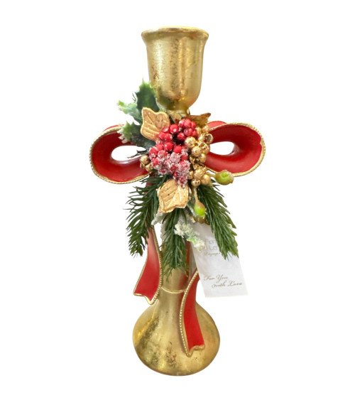 CANDELIERE CON FIOCCO ROSSO GRANDE