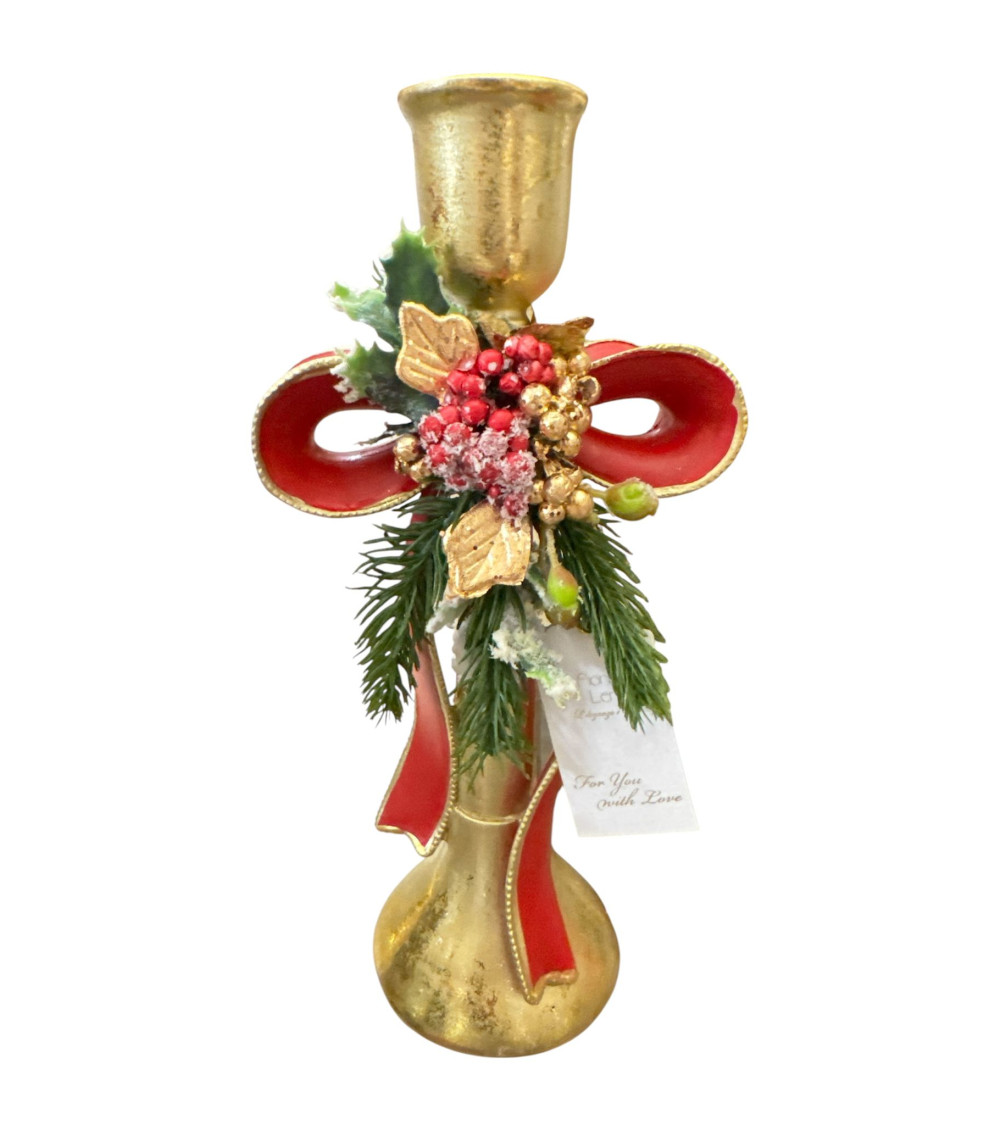 CANDELIERE CON FIOCCO ROSSO GRANDE